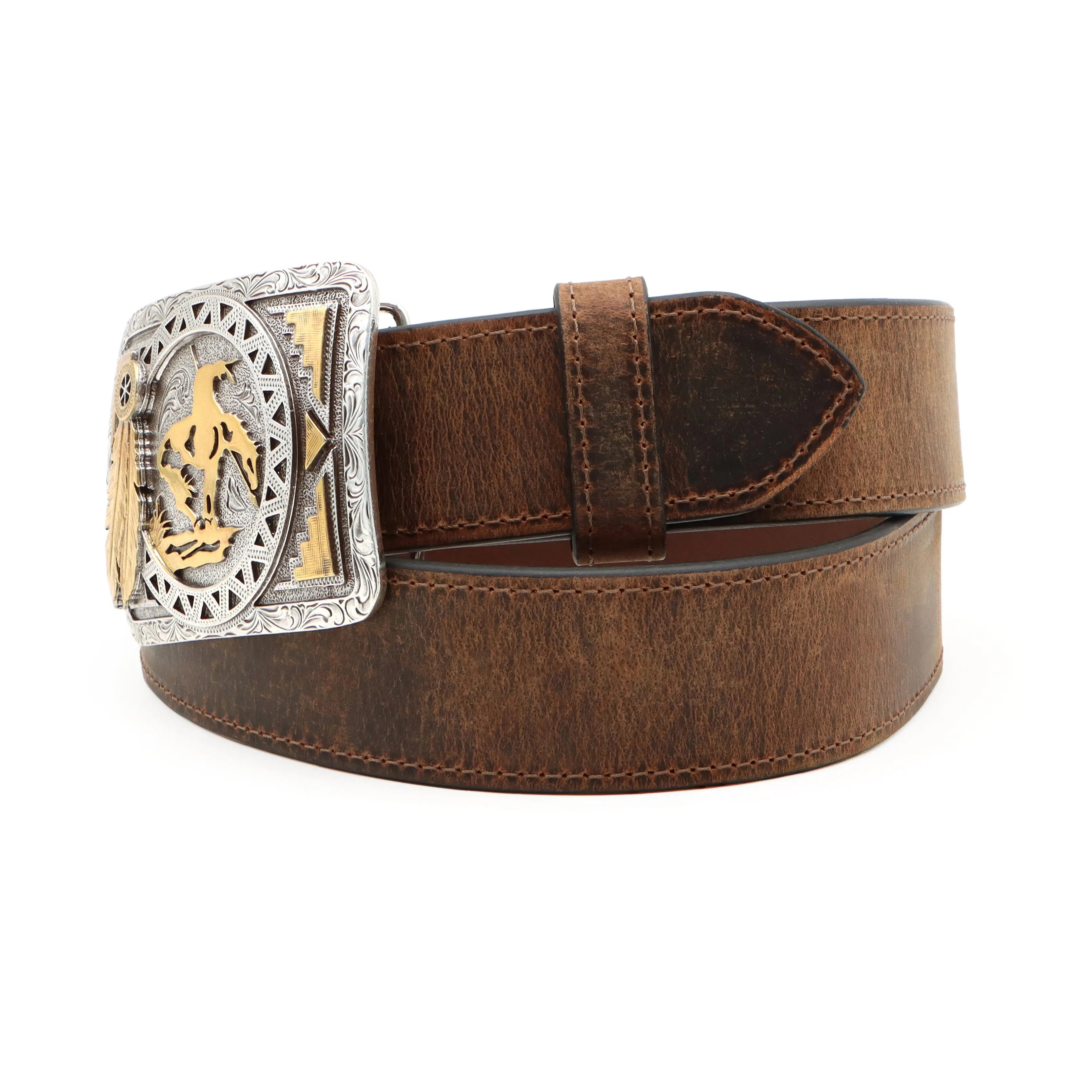 1 1/2" Square End of Trails Buckle Belt