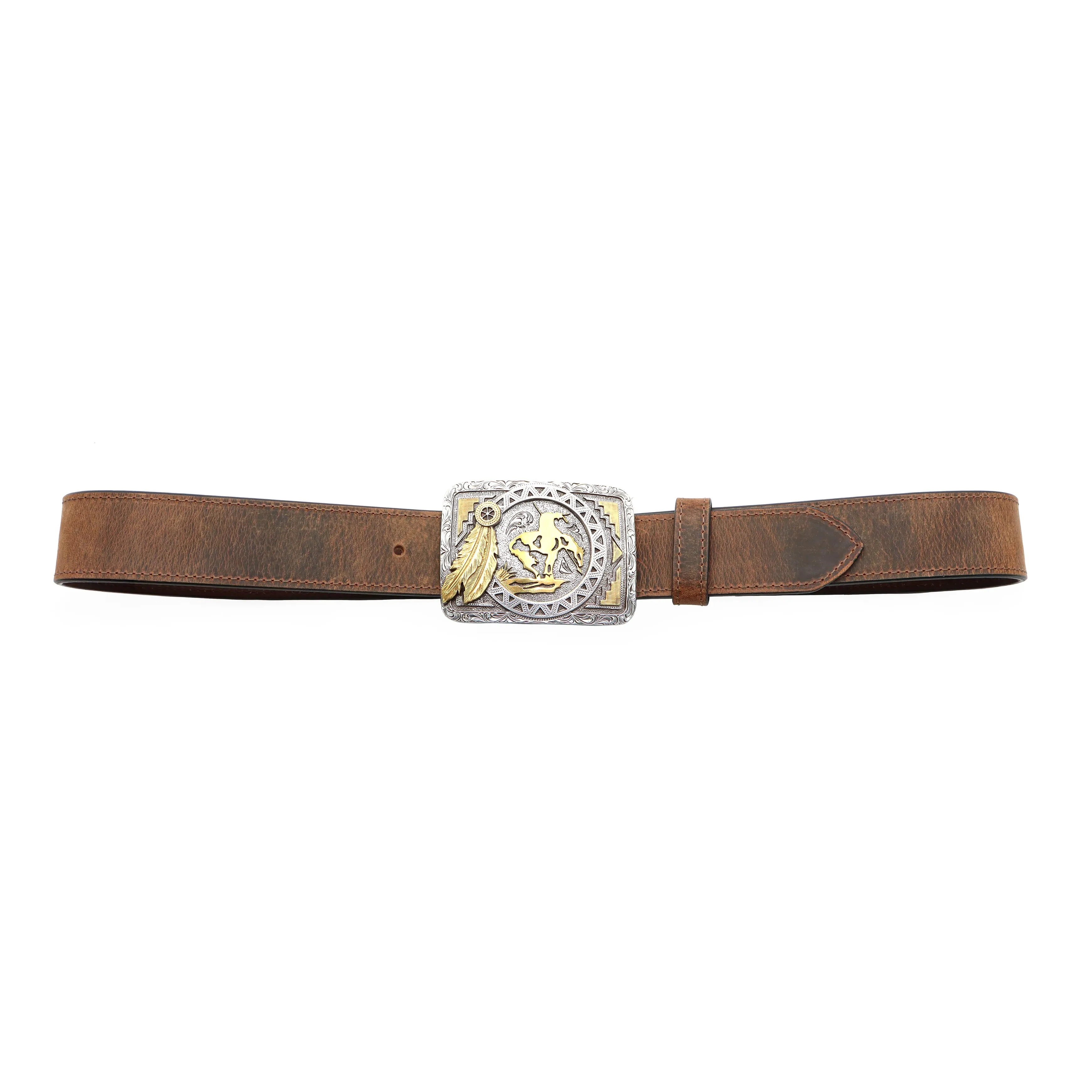 1 1/2" Square End of Trails Buckle Belt