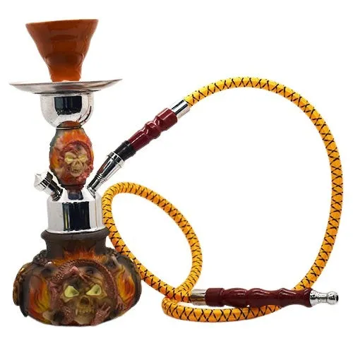10” Skull and Dragon Acrylic Resin Hookah - Style & Color May Vary - (1 Count)