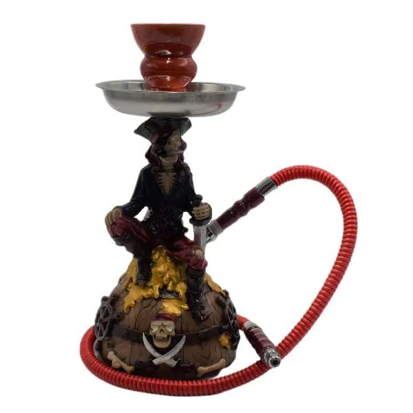 10” Skull and Dragon Acrylic Resin Hookah - Style & Color May Vary - (1 Count)