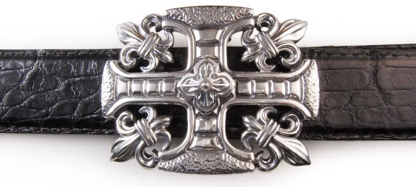 #1328 Fleur di Lis Cross Buckle 1.5"