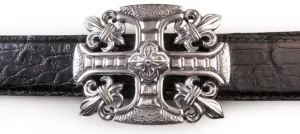#1328 Fleur di Lis Cross Buckle 1.5"