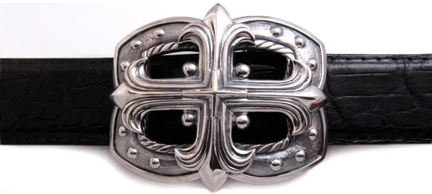 #1335 Cross  with Bead Detail Buckle 1.5"