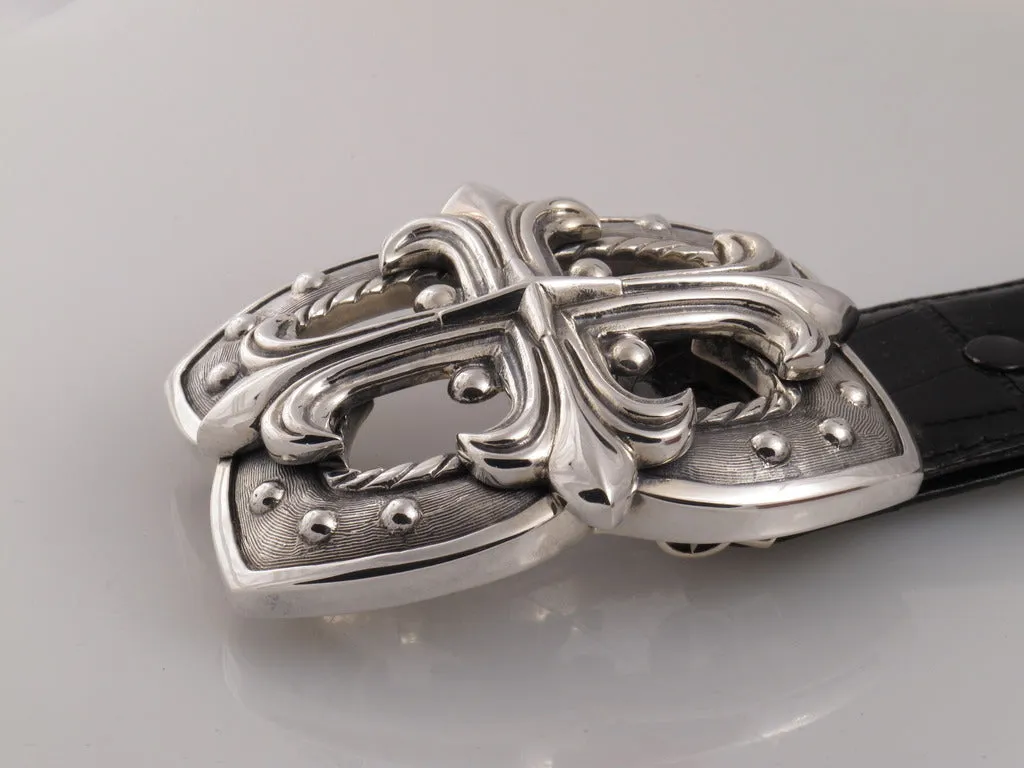 #1335 Cross  with Bead Detail Buckle 1.5"