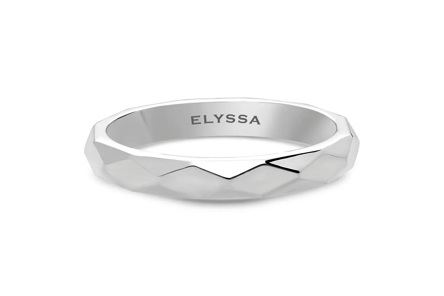 14K Gold 3mm Multi Faceted Wedding Band