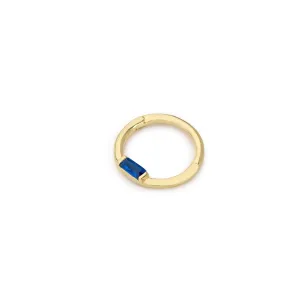 14k Gold Dark Blue Baguette Helix Piercing