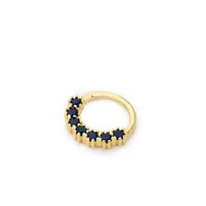 14k Gold Dark Blue Row Stone Helix Piercing