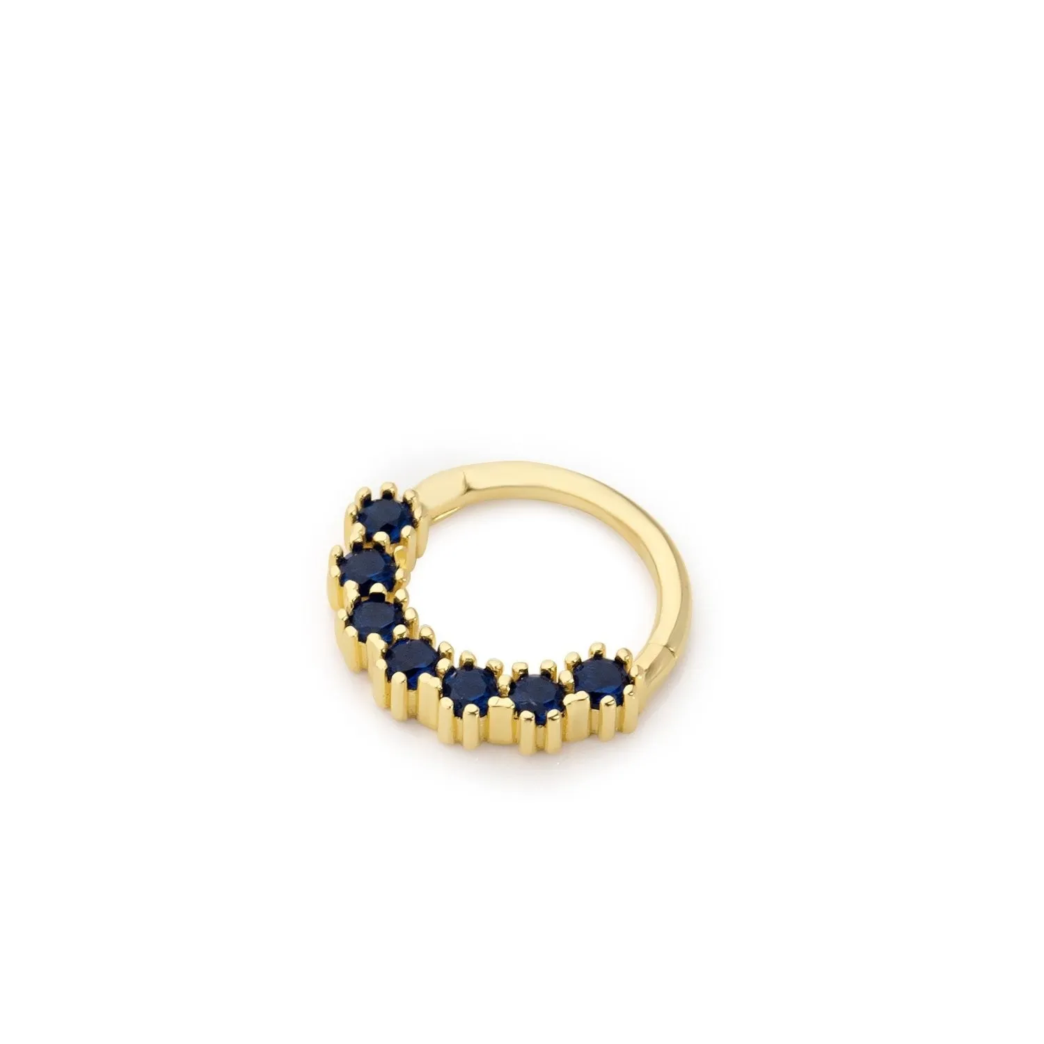 14k Gold Dark Blue Row Stone Helix Piercing
