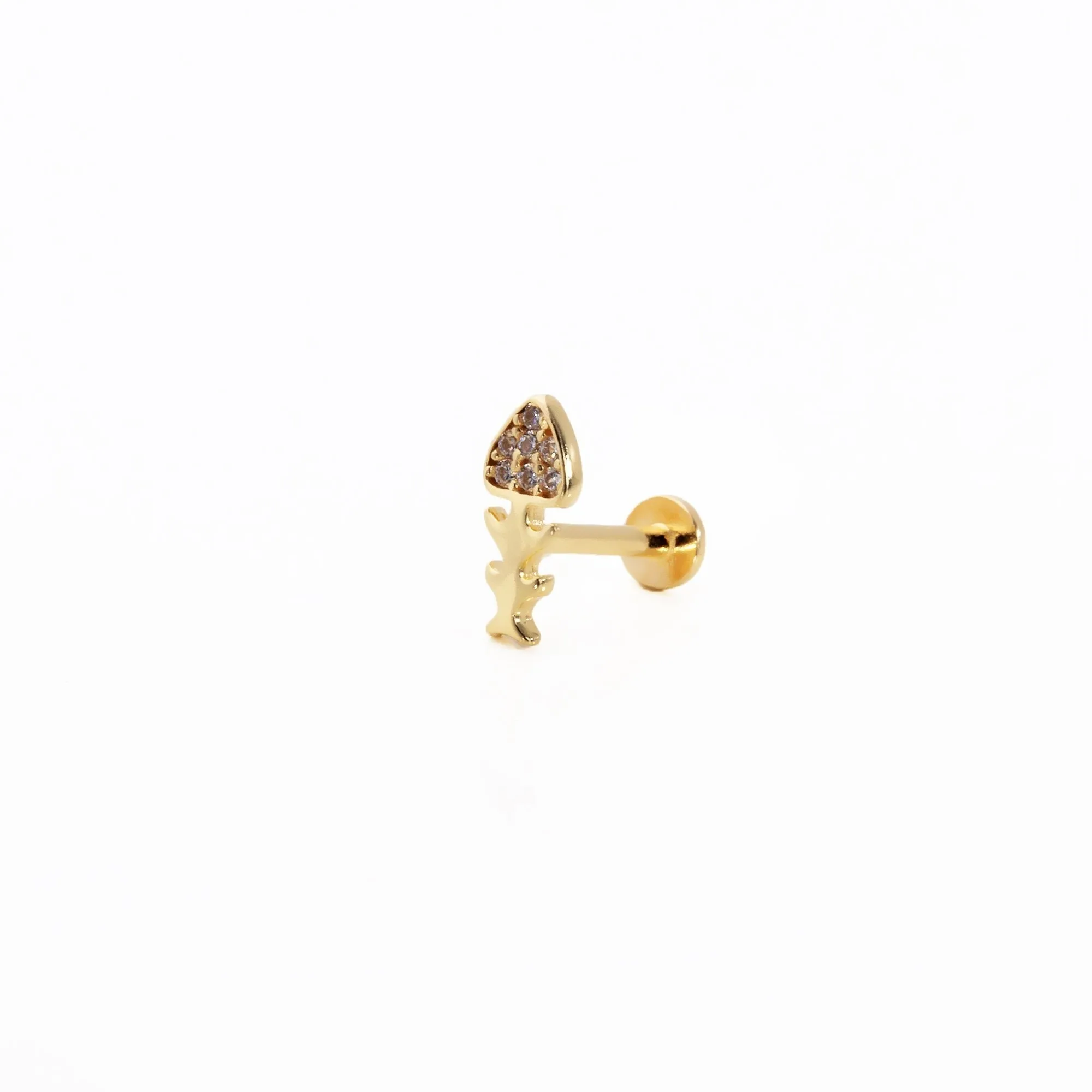 14k Gold Fish Skeleton Tragus Piercing