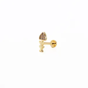 14k Gold Fish Skeleton Tragus Piercing