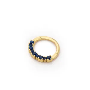 14k Gold Large Small Dark Blue Stone Helix Piercing
