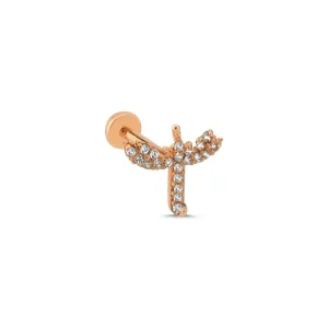 14k Gold Michael Sword Stone Tragus Piercing