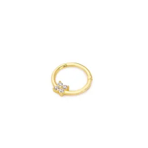 14k Gold Mini Flower Helix Piercing