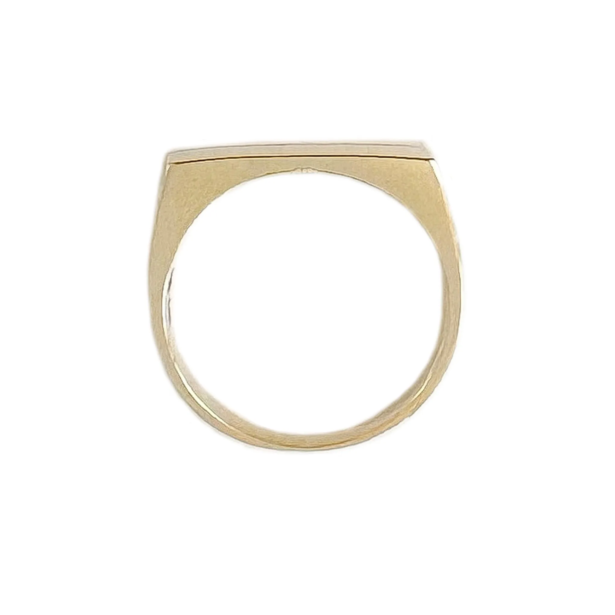 14K Gold Personalized Enamel Rectangle Signet Ring, Large Size