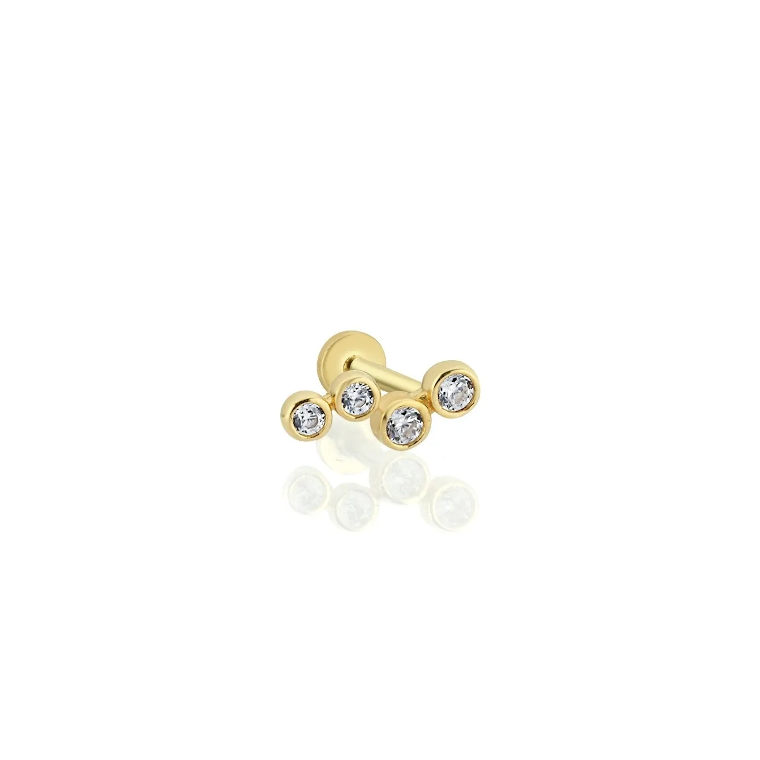 14k Gold Quadruple Bubble Tragus Piercing