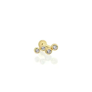 14k Gold Quadruple Bubble Tragus Piercing