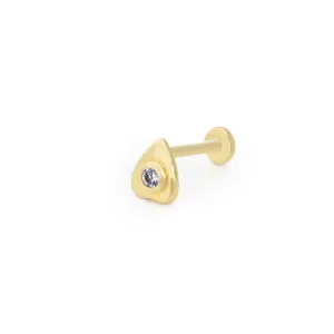 14k Gold Solitaire Tragus Piercing in Drop Model