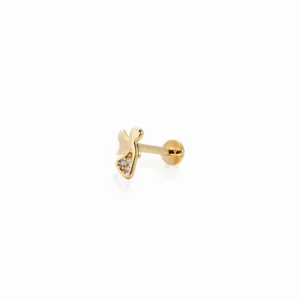 14k Gold Stoned Angel Figure Tragus Piercing