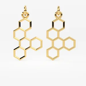 14K Solid Gold Honeycomb Pendant, Honeycomb Pendant, Gold Beehive Pendant