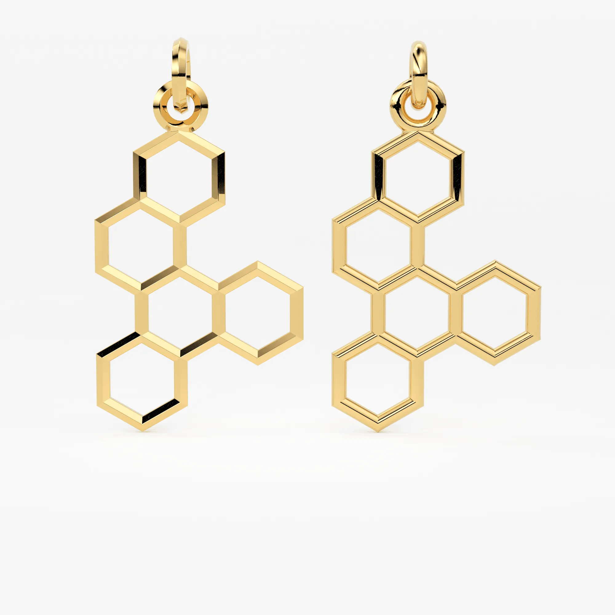 14K Solid Gold Honeycomb Pendant, Honeycomb Pendant, Gold Beehive Pendant