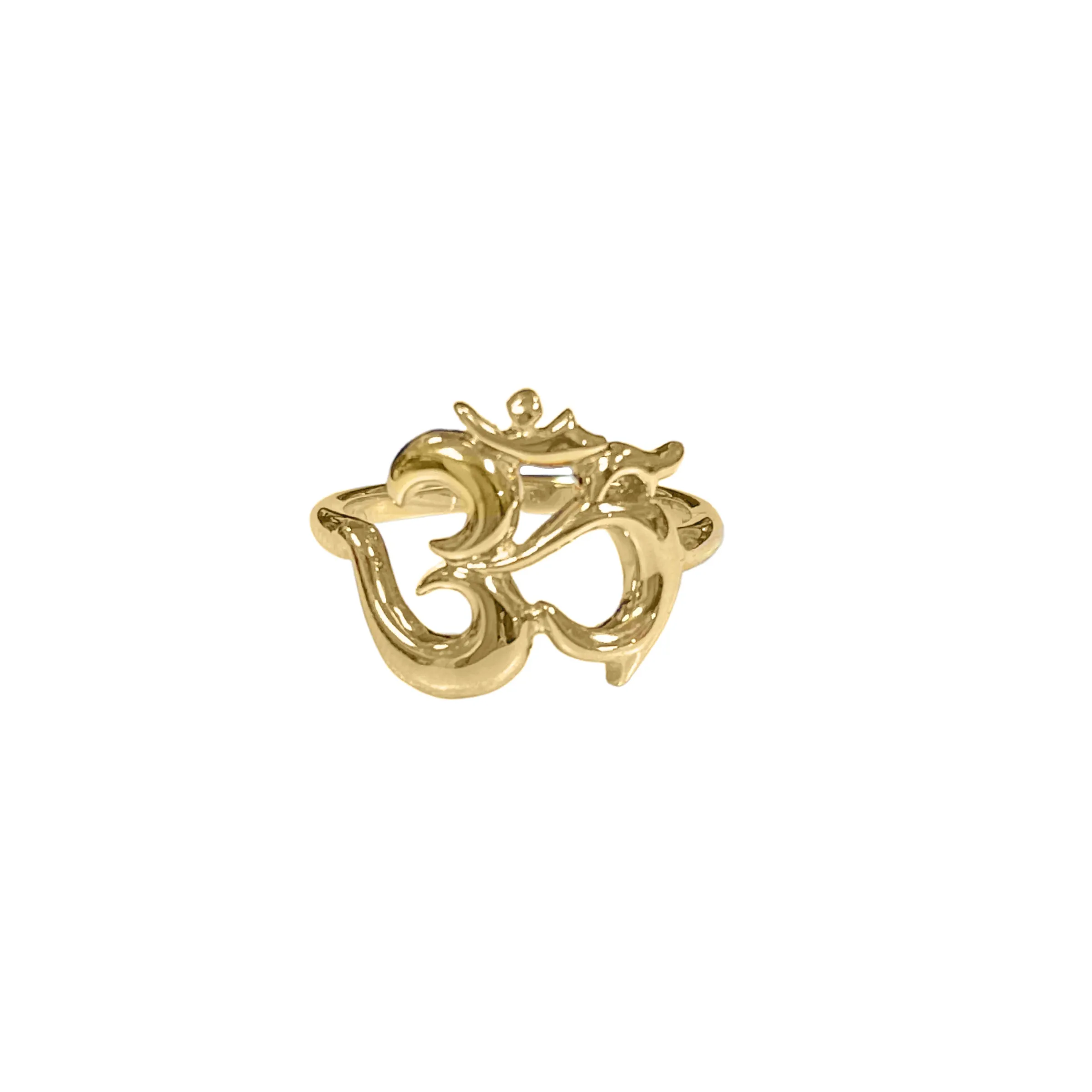 14K Solid Gold Om Ring