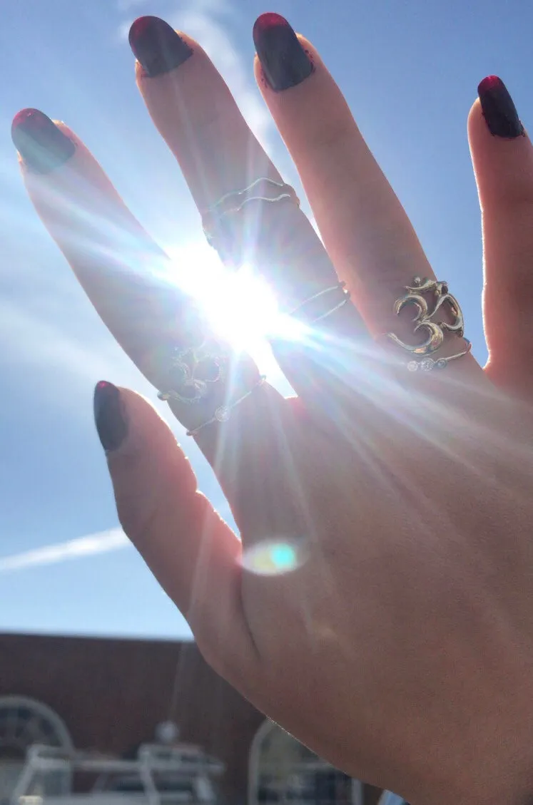 14K Solid Gold Om Ring