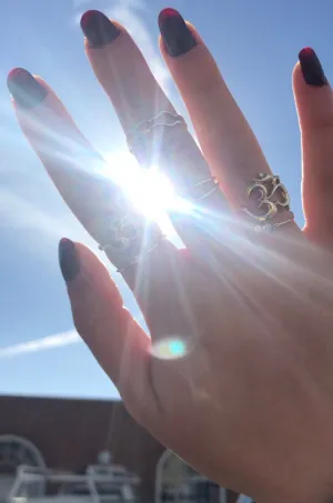 14K Solid Gold Om Ring