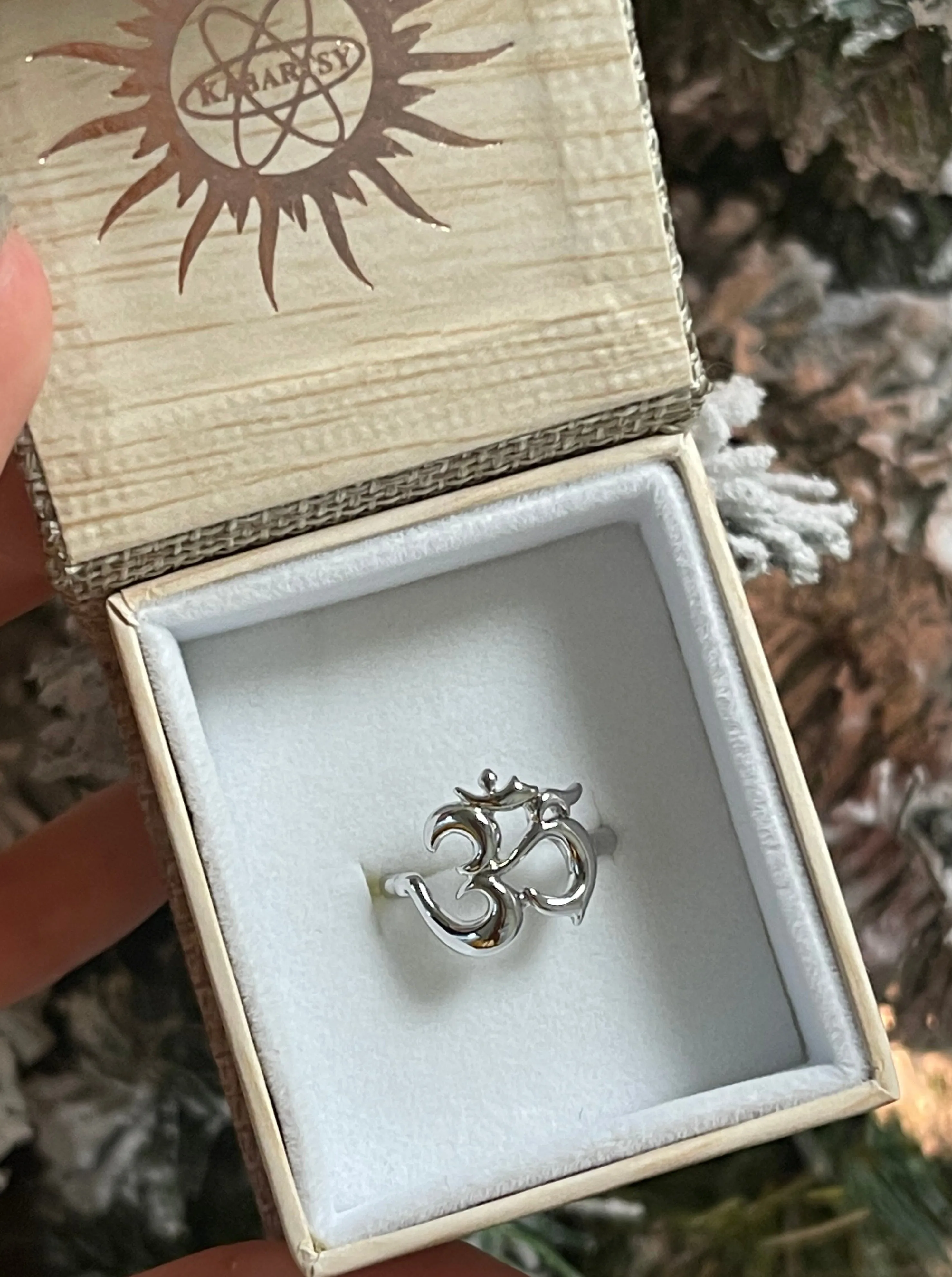14K Solid Gold Om Ring