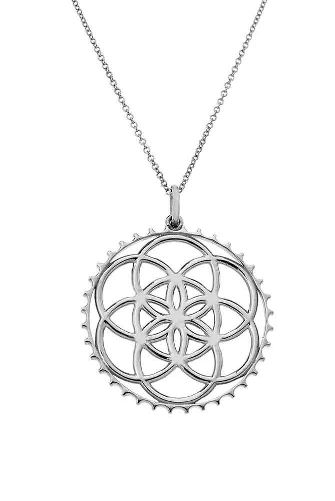 14K Solid Seed of Life Pendant