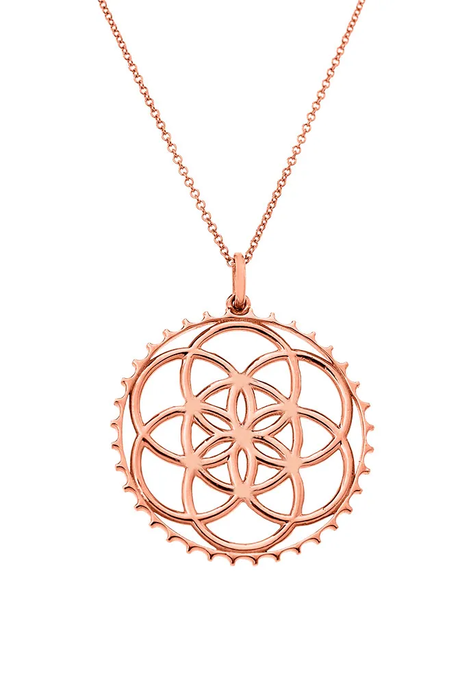 14K Solid Seed of Life Pendant