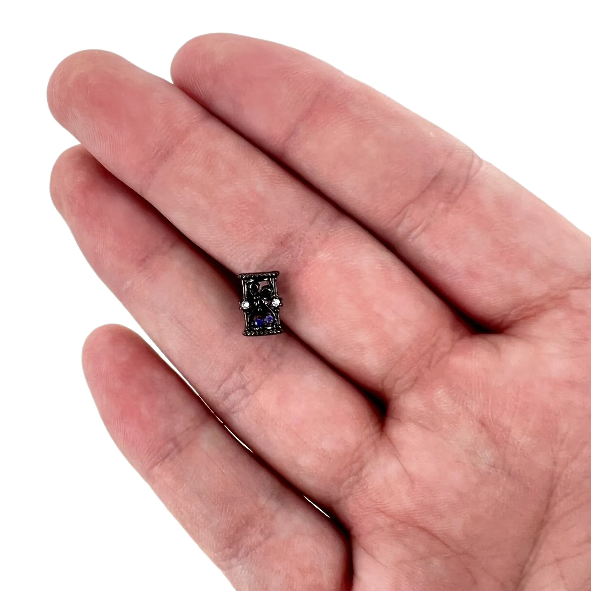 16 Gauge 1/4 Purple Gem Black Gothic Hourglass Cartilage Tragus Earring