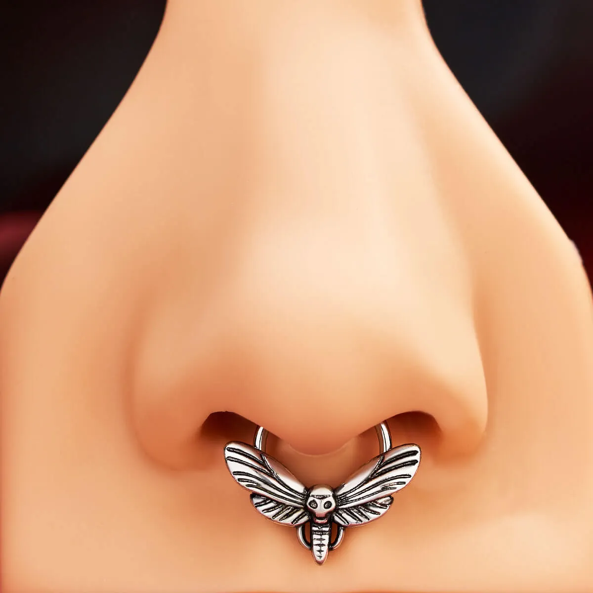 16G Skull Head Moth Septum Ring