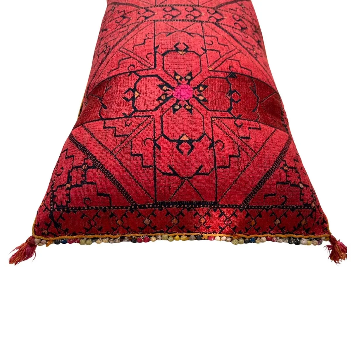 1920's Hand Embroidered Swat Valley Bridal Dowry Pillow (#M110123 | 13 x 28")