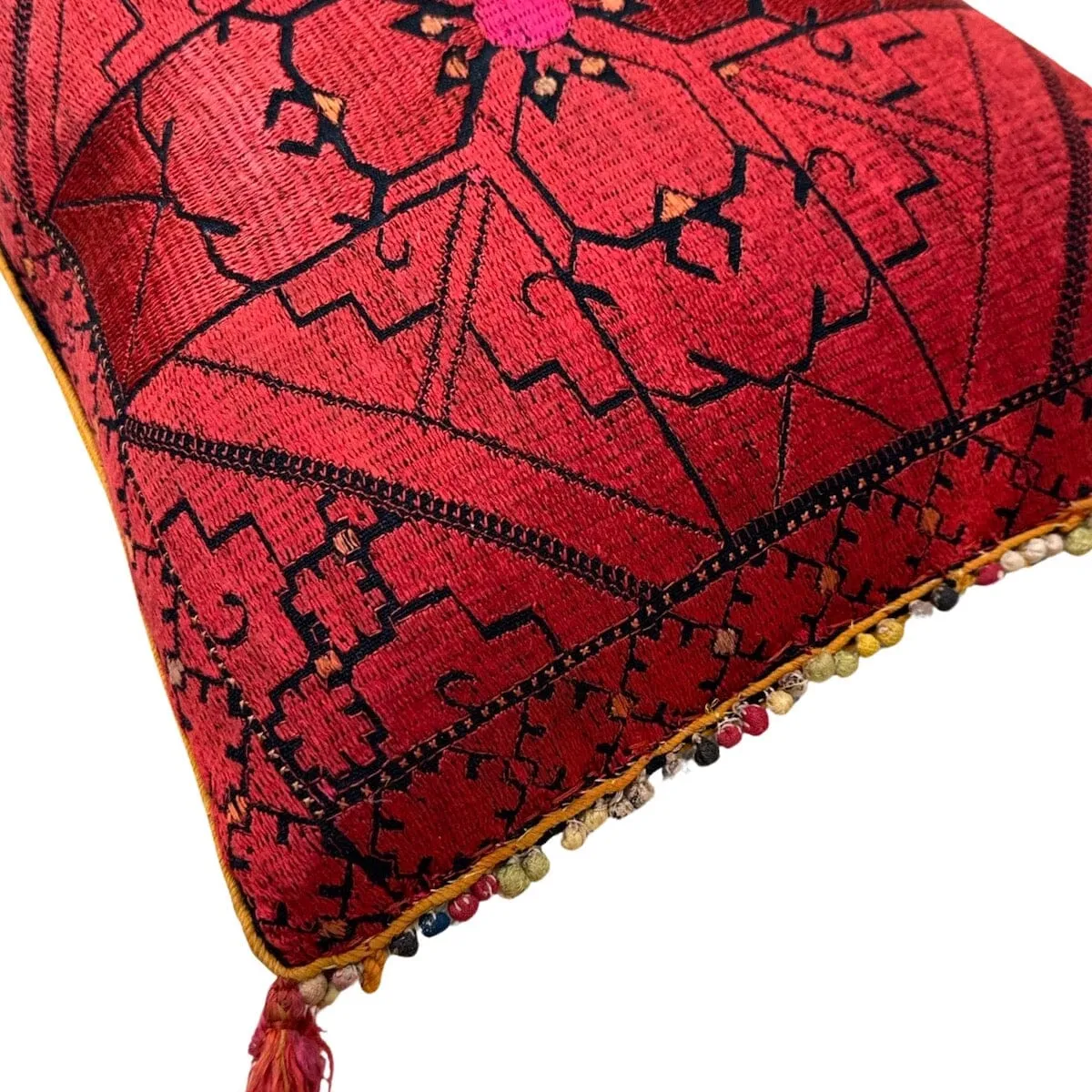 1920's Hand Embroidered Swat Valley Bridal Dowry Pillow (#M110123 | 13 x 28")