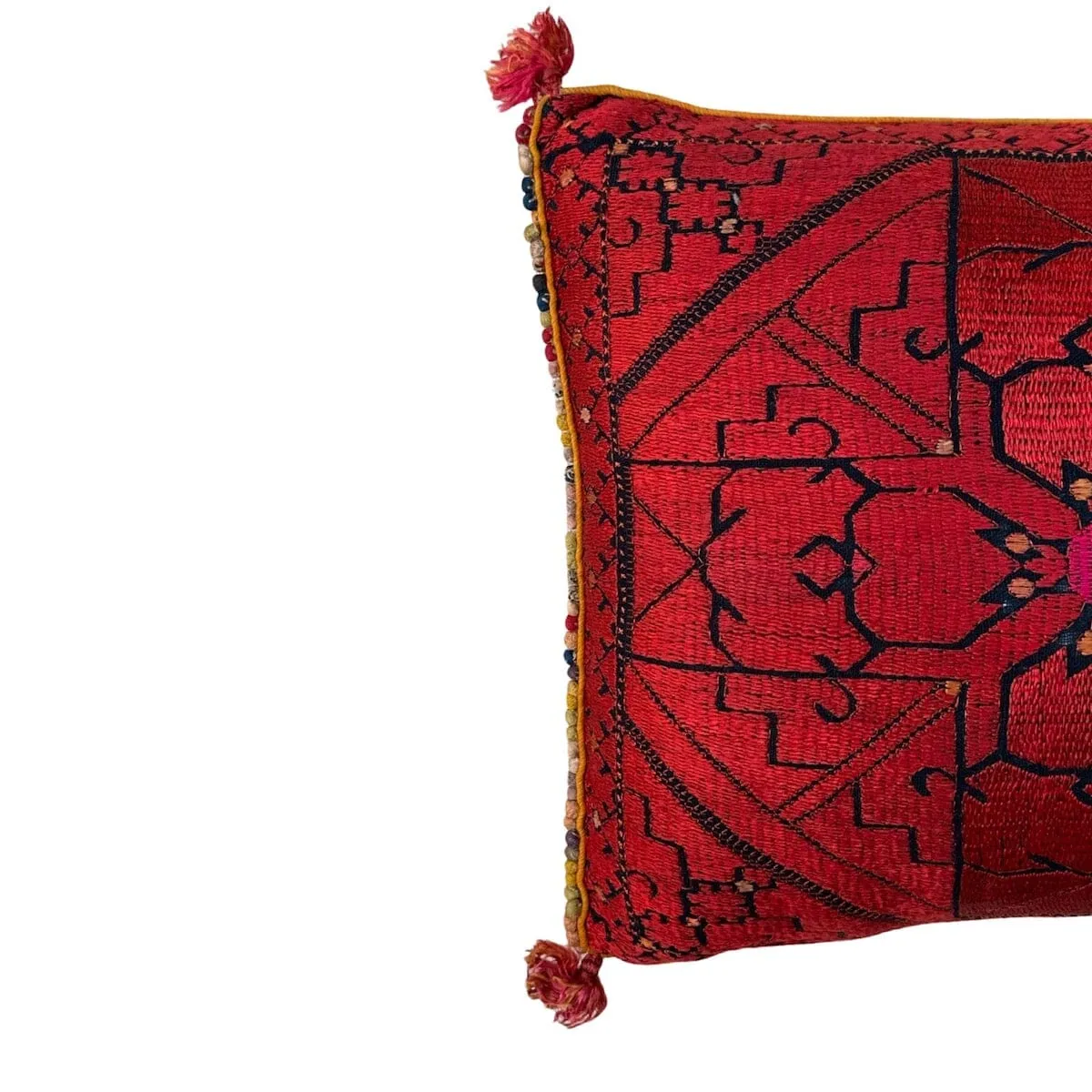 1920's Hand Embroidered Swat Valley Bridal Dowry Pillow (#M110123 | 13 x 28")