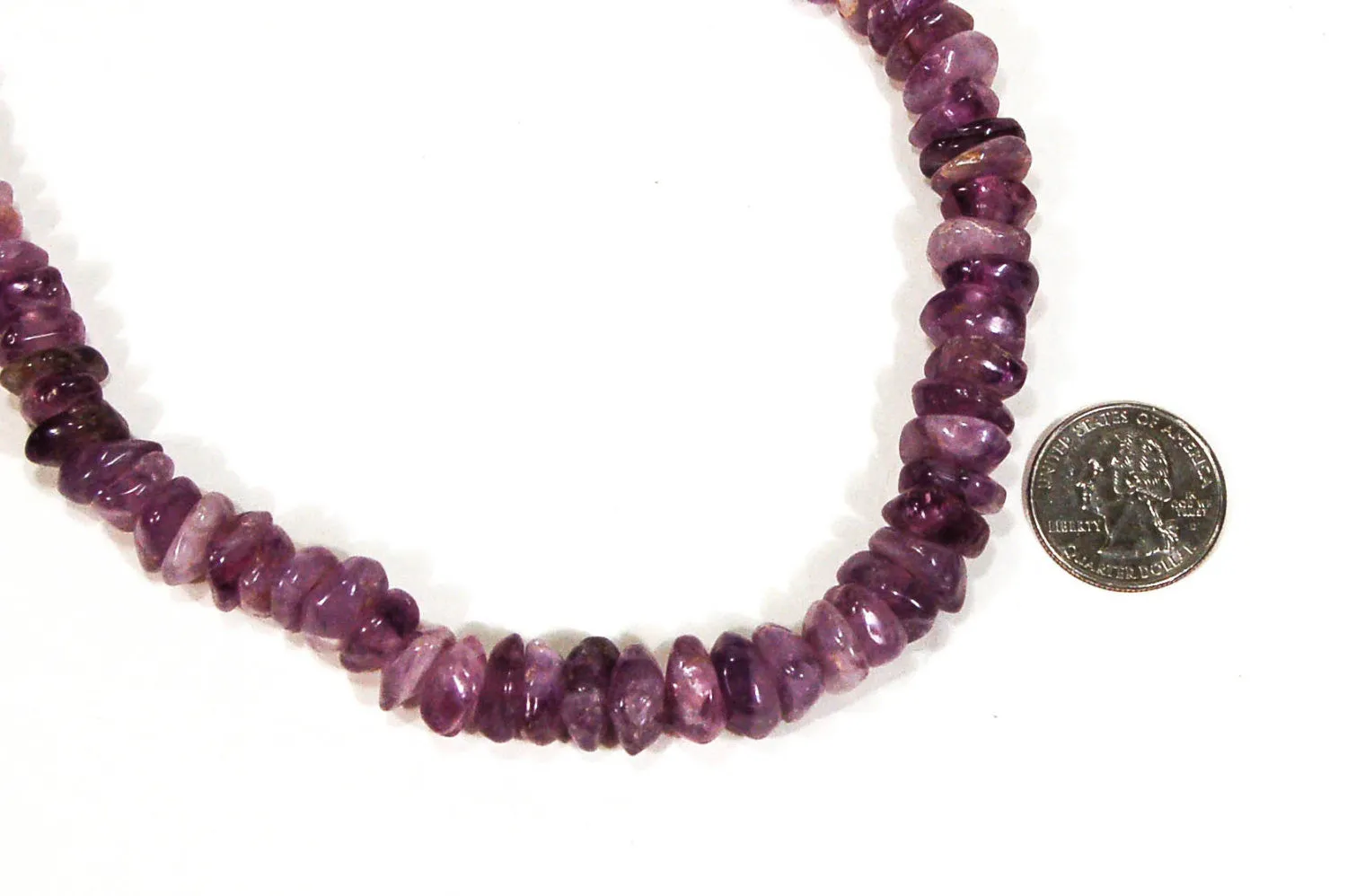 1970's Tumbled Amethyst Bead Necklace