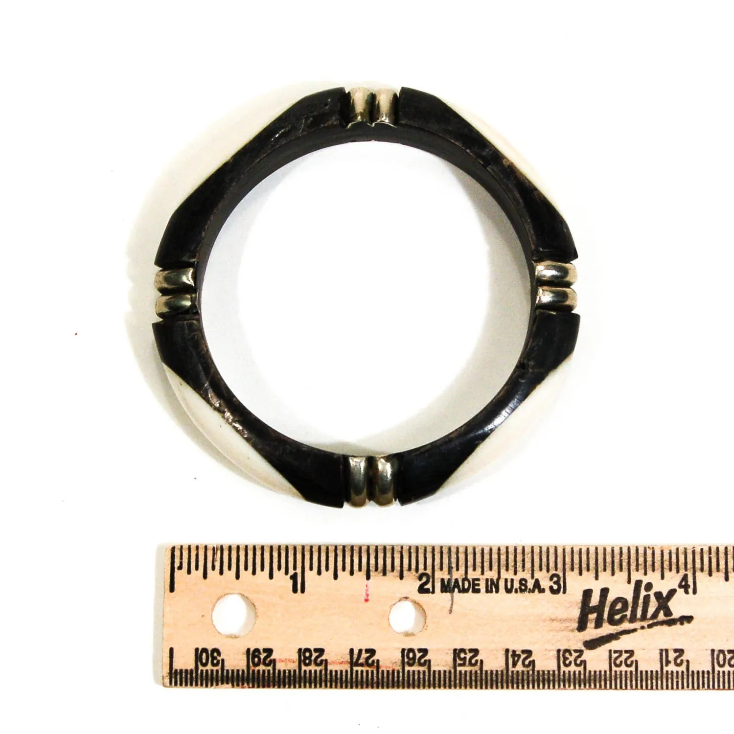 1970's Wood and Bone Bangle Bracelet