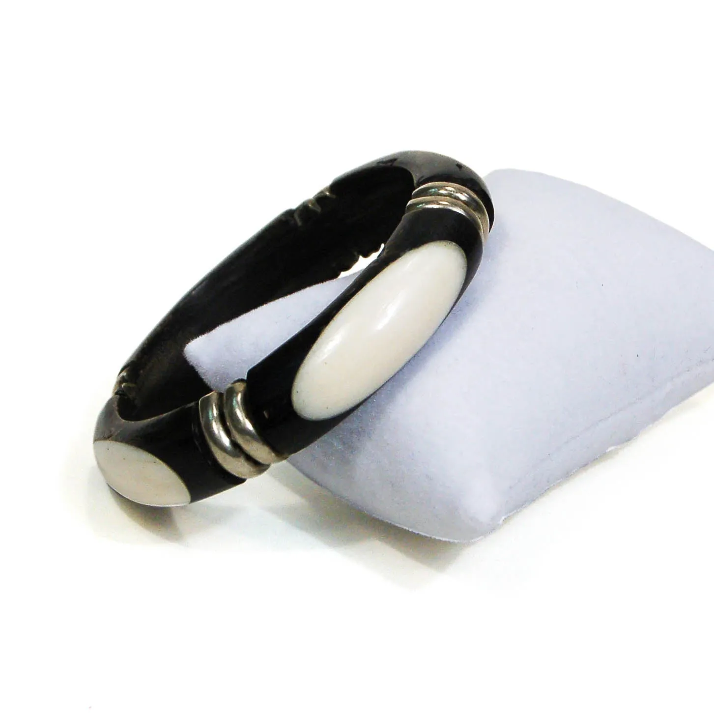 1970's Wood and Bone Bangle Bracelet