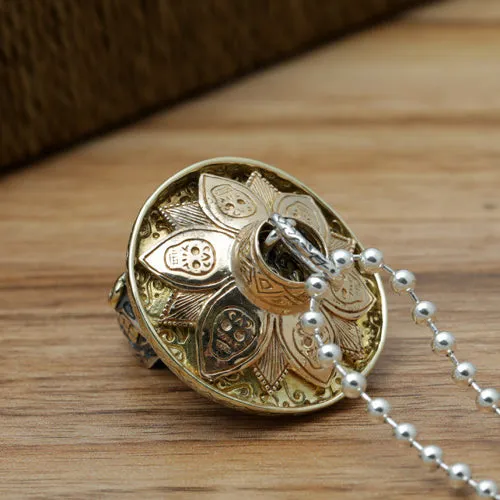 925 Sterling Silver Pendant Sugar Skull Strawhat Hip Hop Hippie Gothic Goth