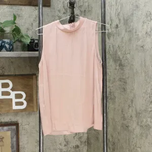 A New Day Women's Regular Fit Sleeveless Mock Neck Satin Blouse Pink Medium