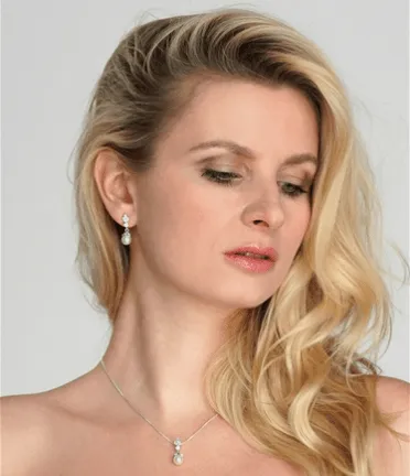 Acacia Pearl & Cubic Zirconia Pendant Necklace & Earring Set