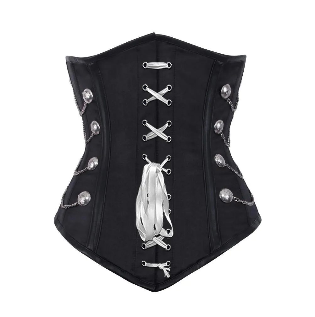 Adena Gothic Black Underbust Corset