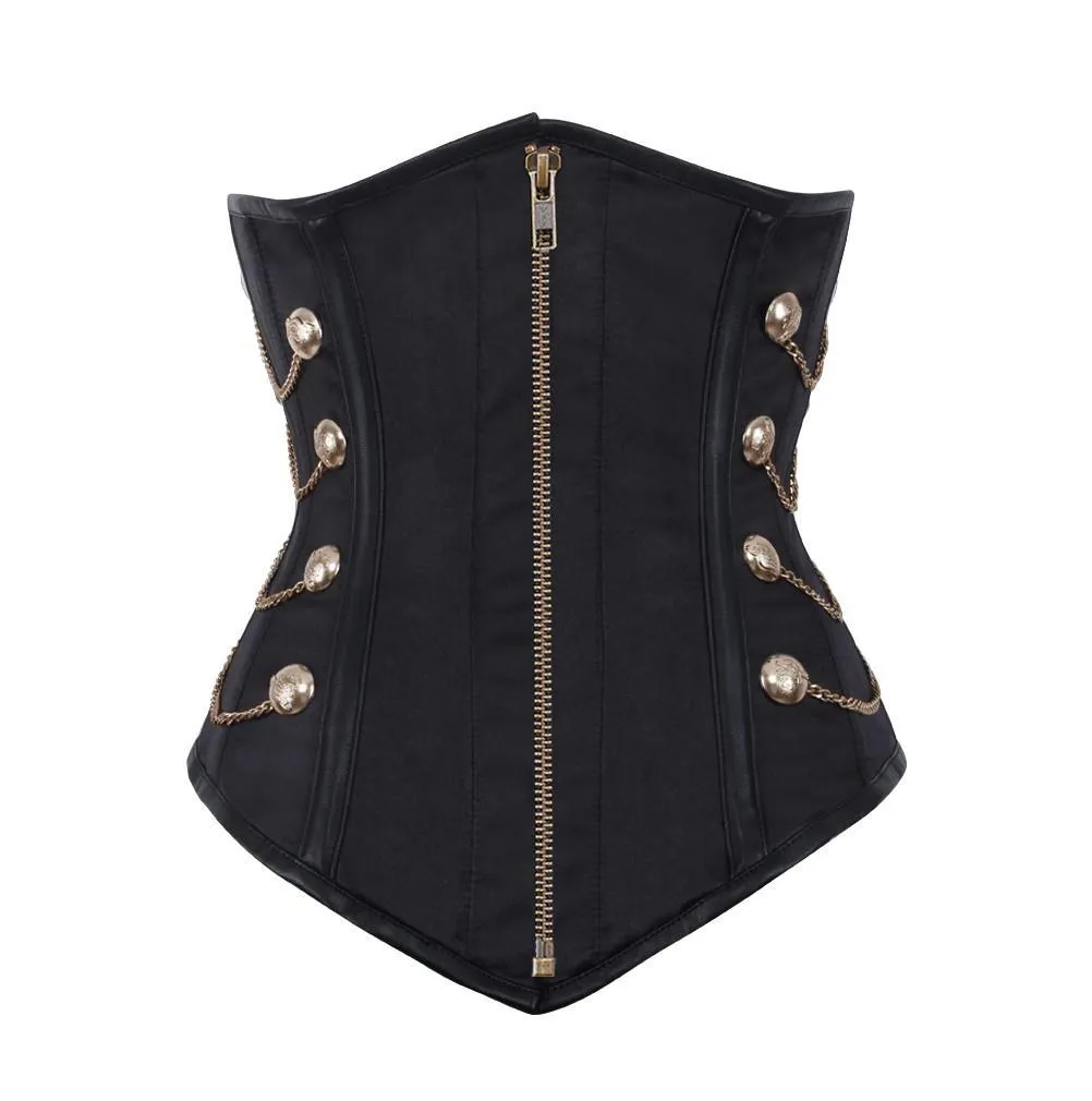 Adena Gothic Black Underbust Corset