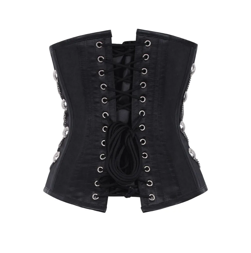Adena Gothic Black Underbust Corset