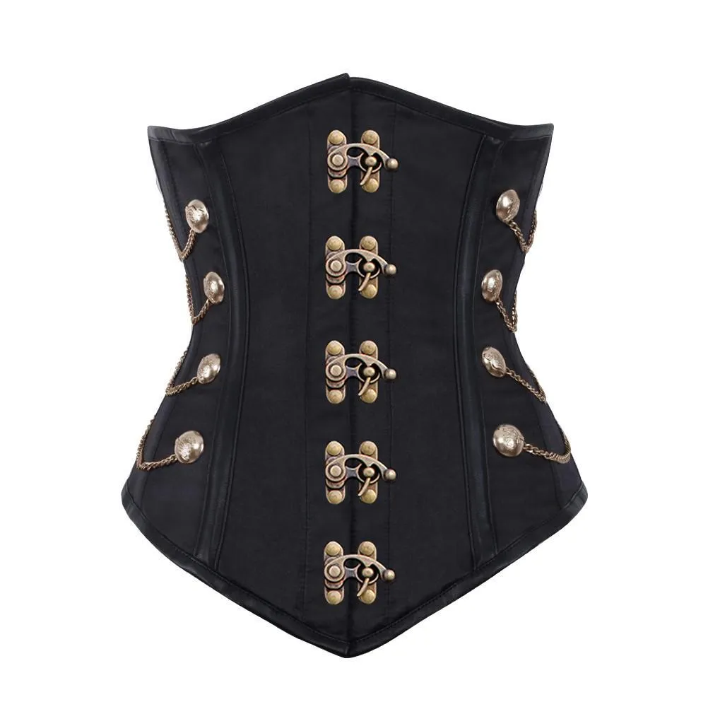 Adena Gothic Black Underbust Corset