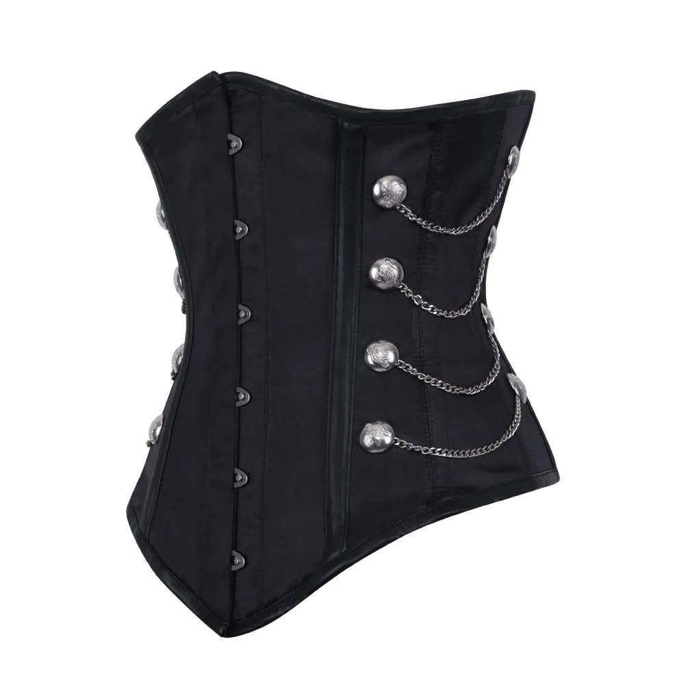 Adena Gothic Black Underbust Corset