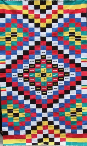 African Ewe Kente Textile Handmade Antique/Checkered Diamond Design