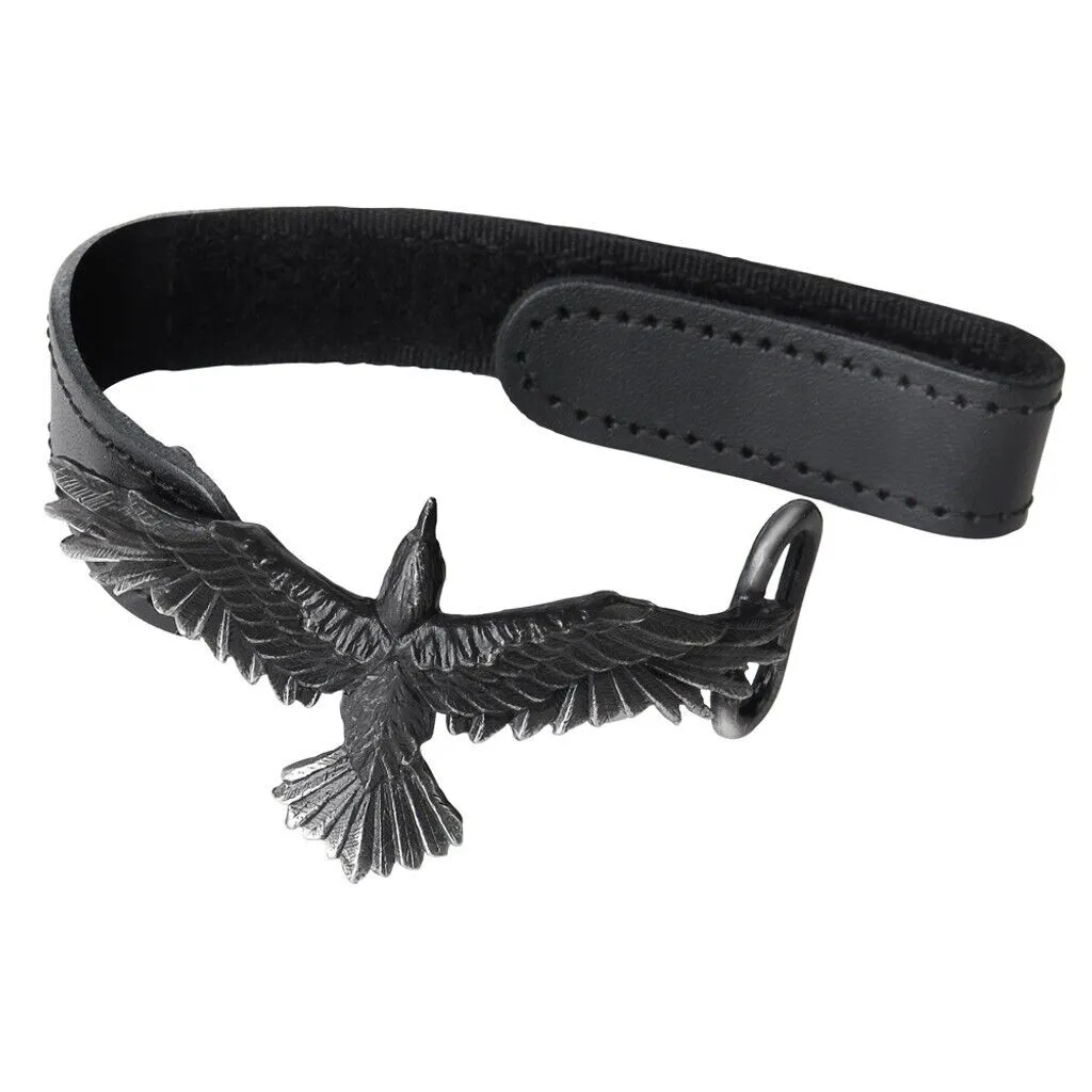 Alchemy A109 Black Consort Wriststrap Gothic Raven Black Leather Strap Buckle