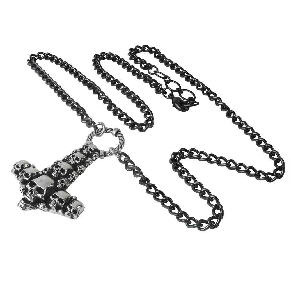 Alchemy Gothic P754  Skullhammer Necklace Pendant