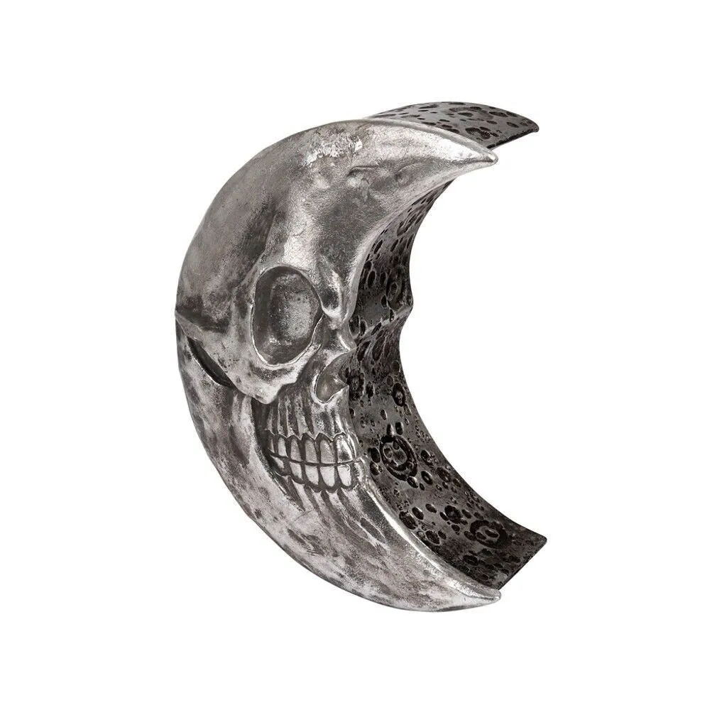 Alchemy Gothic V104S - Skull Moon Box Silver Trinket The Vault Jewelry Vanity 8”